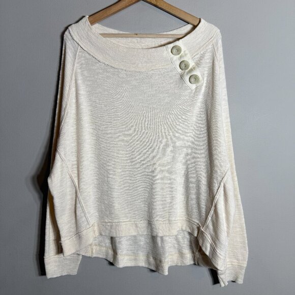 Free People We the Free Don't Forget Me Top Womens Medium Ivory Long Sleeve Boho - Picture 7 of 16